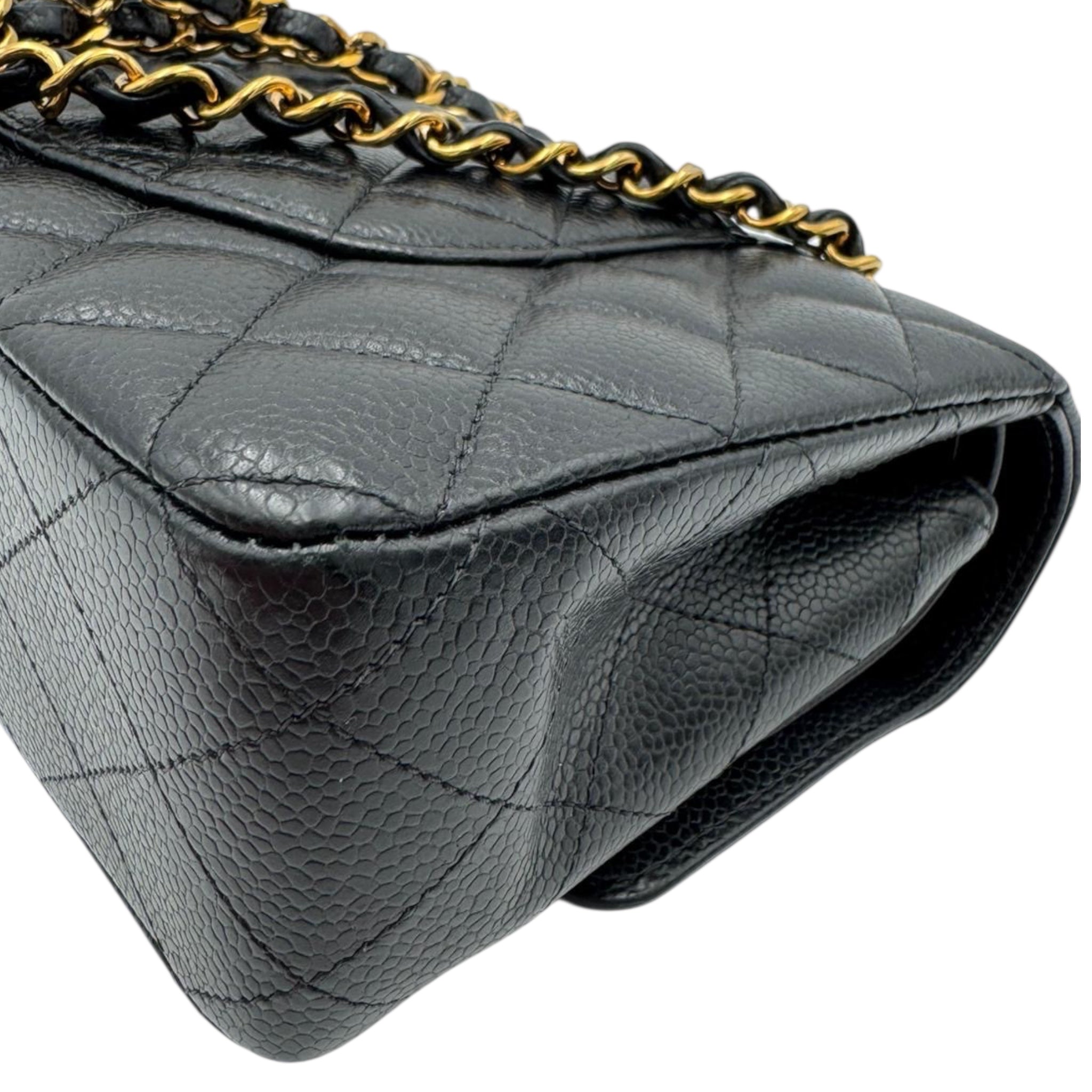 Chanel Classic Medium Double Flap Black Caviar Gold