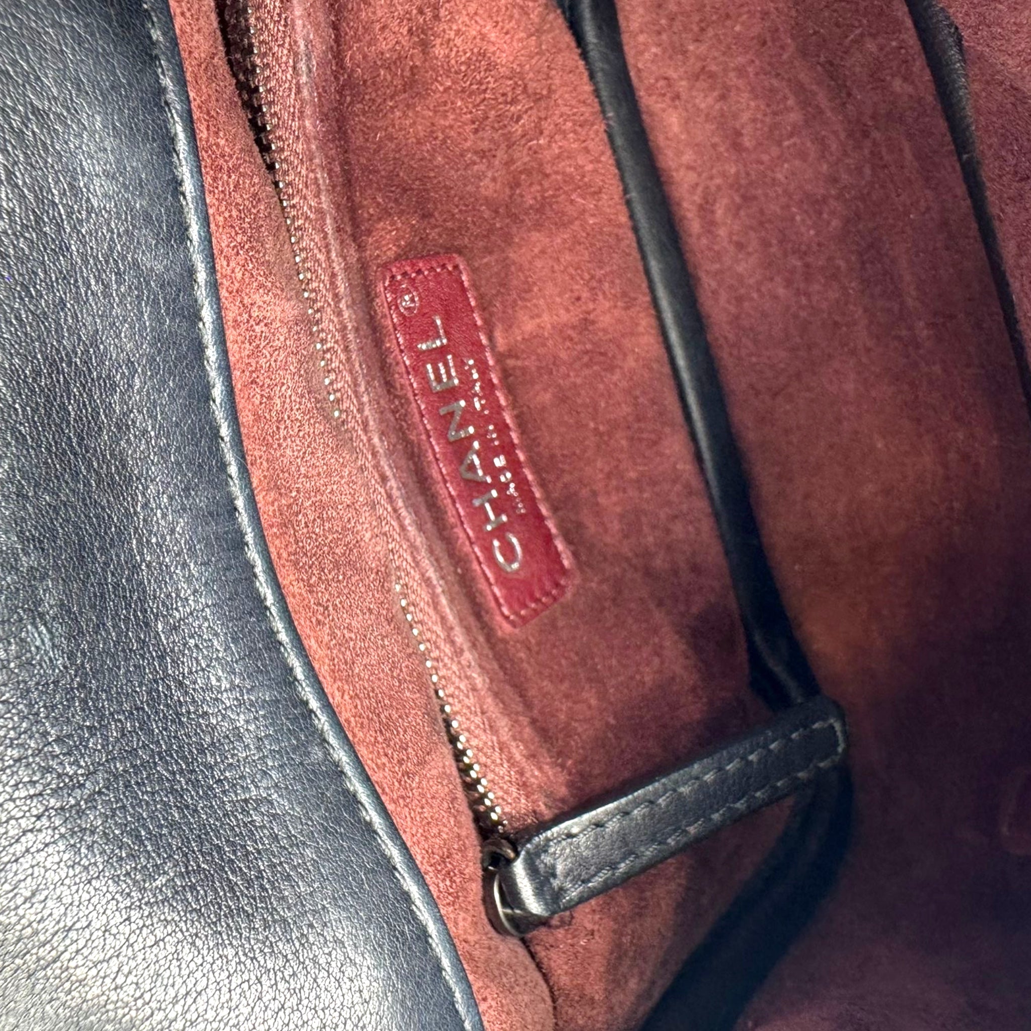 Chanel Mini Camera Crossbody Bag Lambskin Black Silver