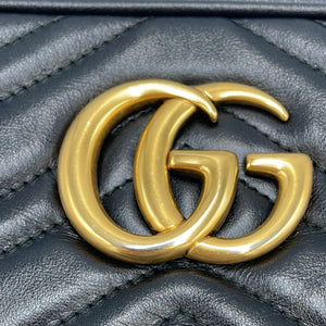 Gucci GG Marmont Small Black Matelassé Leather