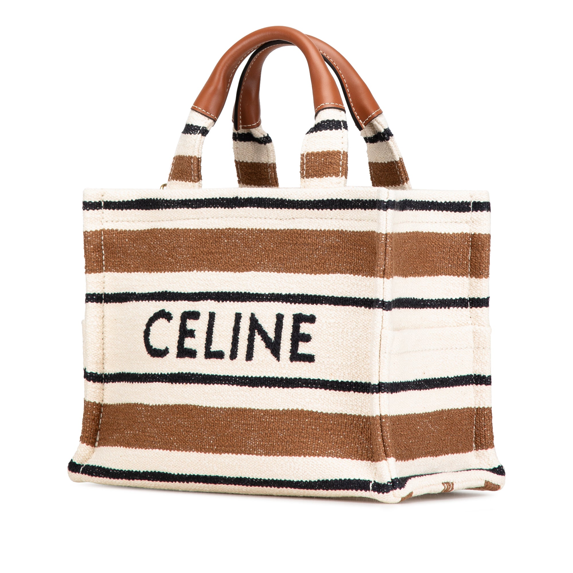 Celine Cabas Thais Small White Canvas