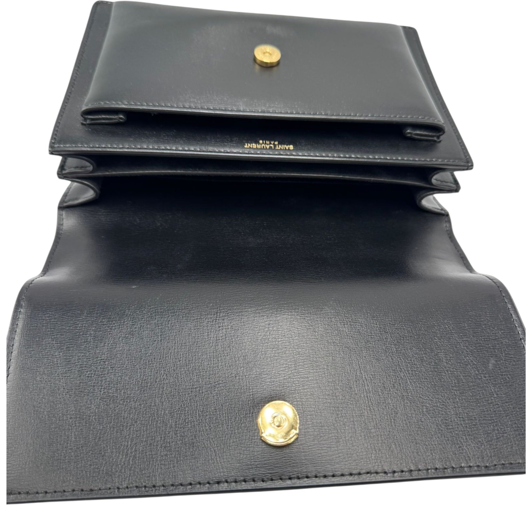 Yves Saint Laurent Sunset Medium Black Calfskin