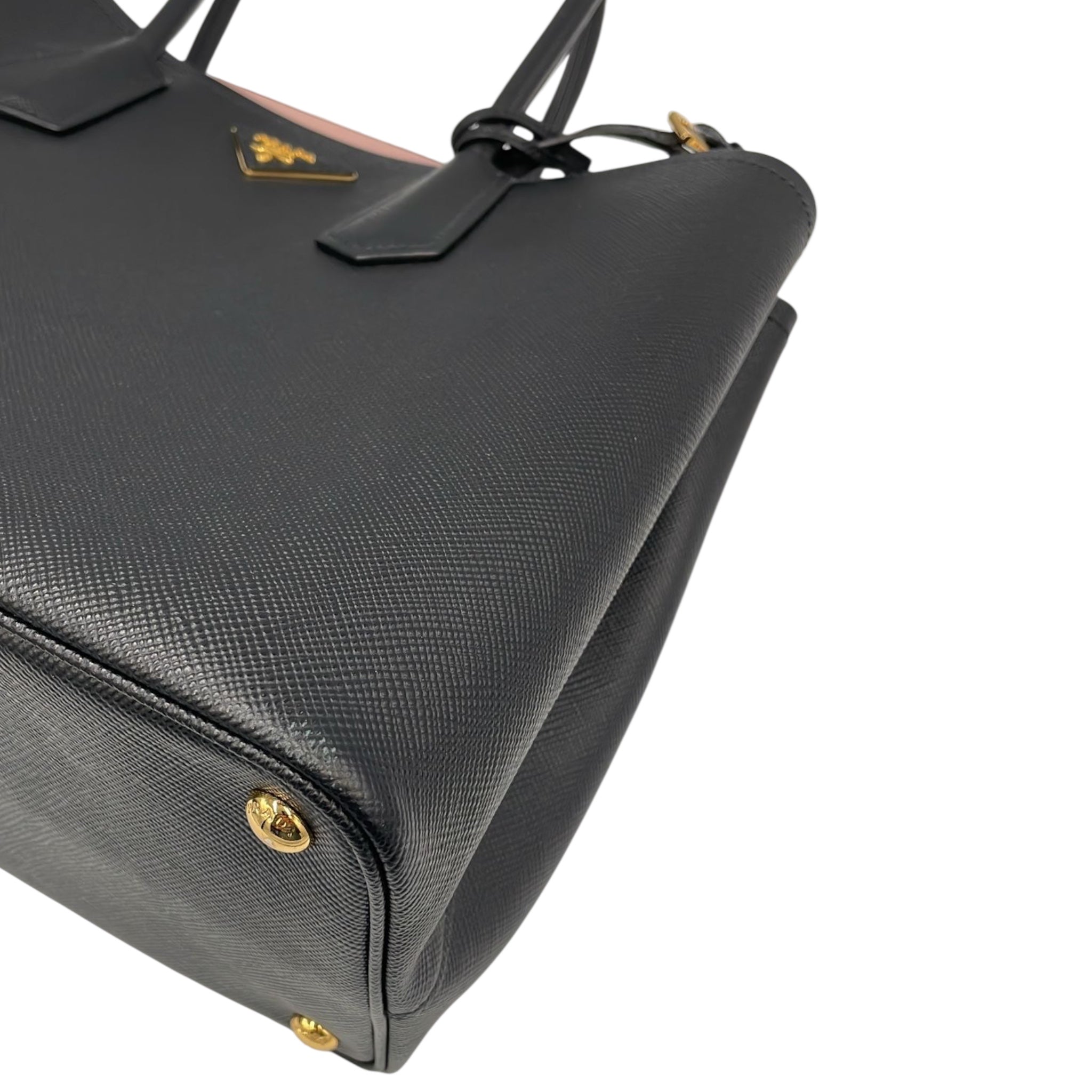 Prada Double Cuir Black Saffiano