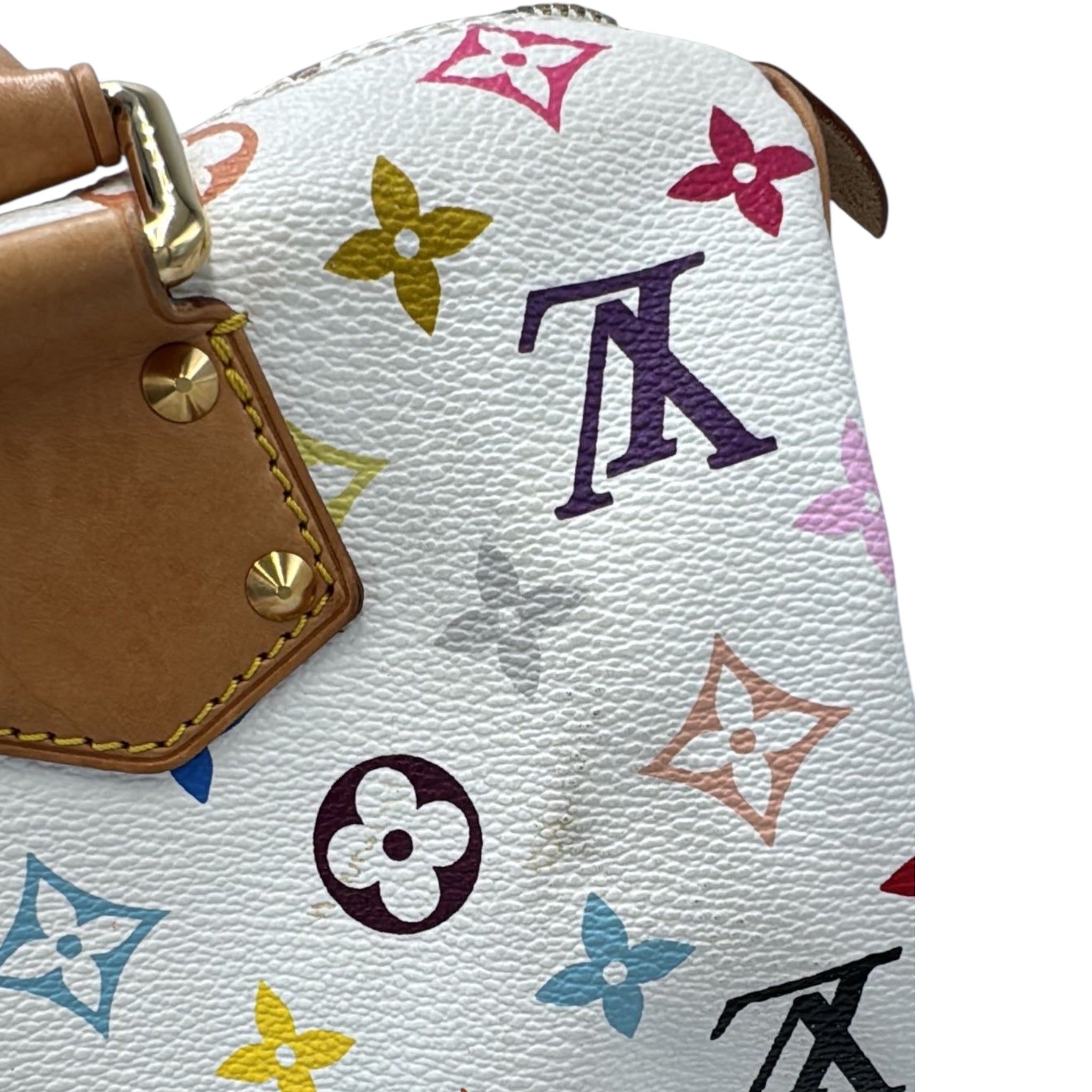 Louis Vuitton Speedy 30 White Multicolor Monogram Canvas