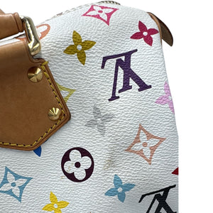 Louis Vuitton Speedy 30 White Multicolor Monogram Canvas