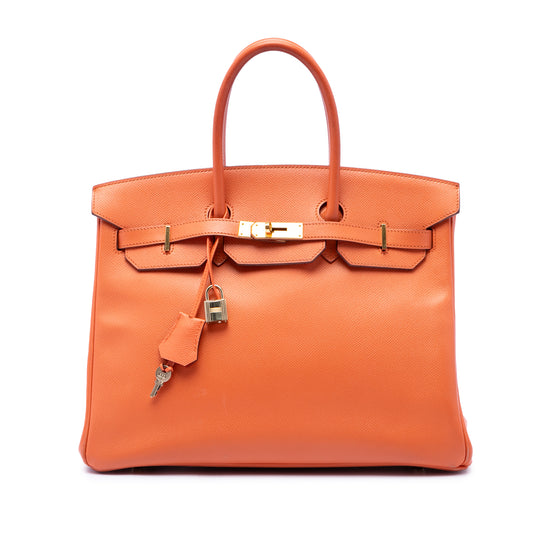 Hermès Birkin Retourne 35 Orange Epsom Palladium