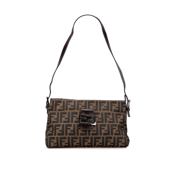 Fendi Shoulder Bag Brown Zucca Canvas