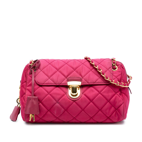 Prada Impuntu Chain Bag Pink Tessuto Nylon