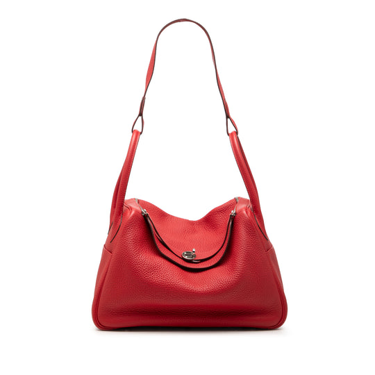 Hermès Lindy 34 Red Clemence Calfskin