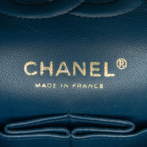 Chanel Classic Double Flap Medium Blue Lambskin Gold