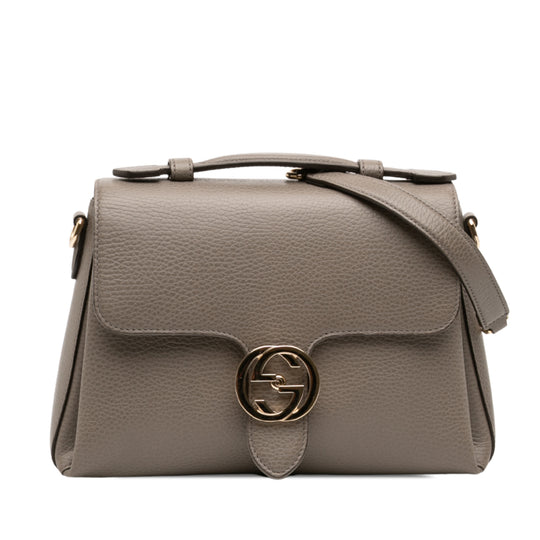 Gucci Interlocking G Satchel Small Brown Calfskin