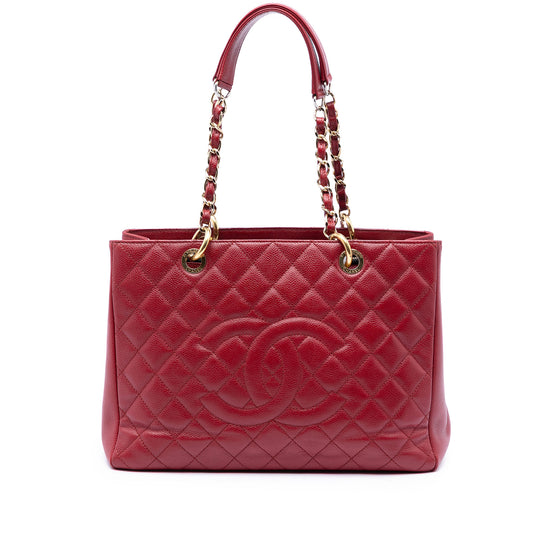 Chanel Grand Shopping Tote Red Caviar Leather