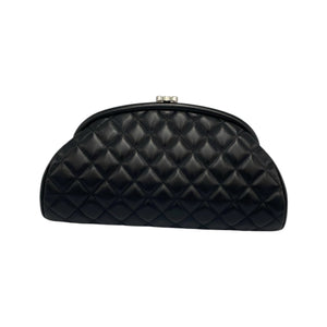 Chanel Clutch Black Lambskin Gold