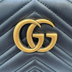 Gucci GG Marmont Tote Bag Medium Black Matelassé Gold