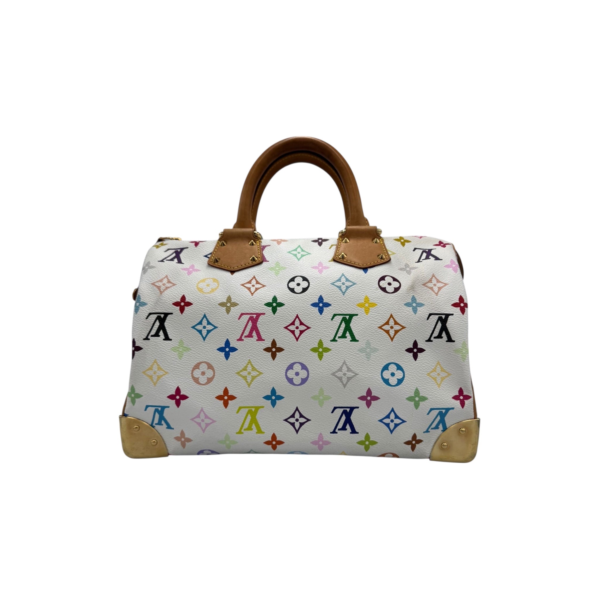 Louis Vuitton Speedy 30 White Multicolor Monogram Canvas