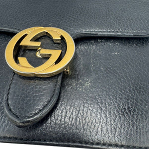 Gucci Interlocking GG Small Black Calfskin Gold