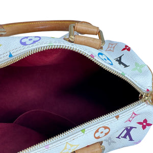 Louis Vuitton Speedy 30 White Multicolor Monogram Canvas