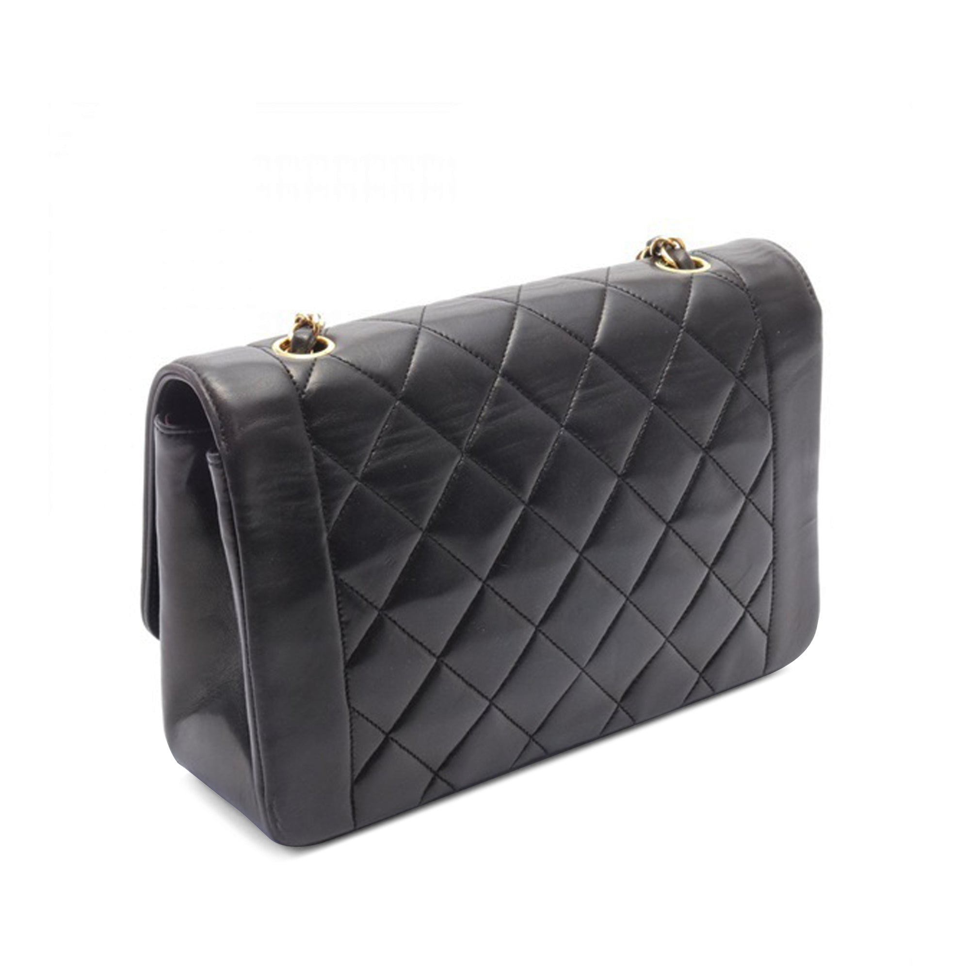 Chanel Diana Medium Black Lambskin Gold