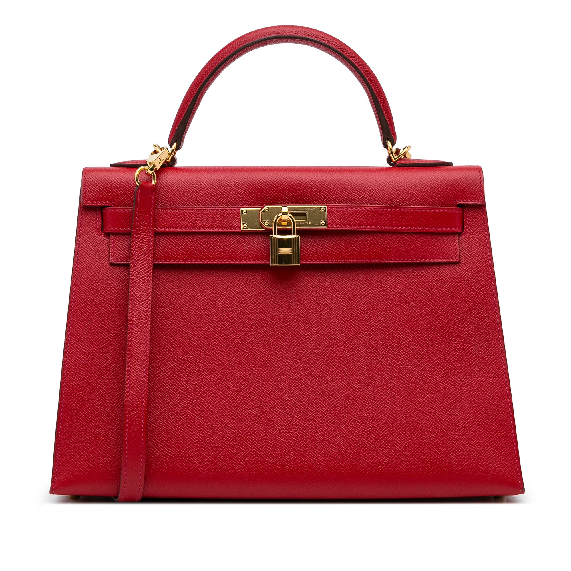 Hermès Kelly Selliere 32 Red Epsom Gold