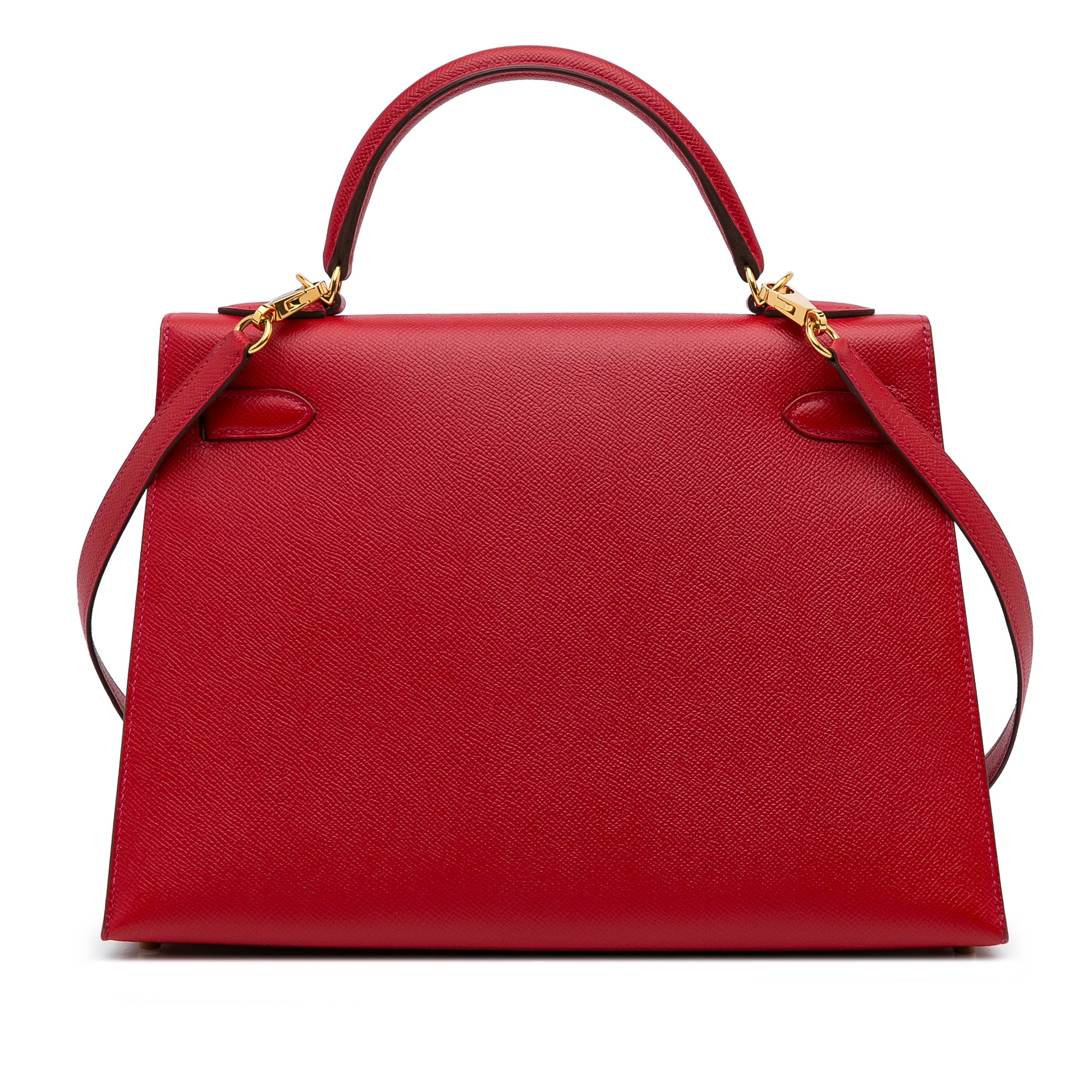 Hermès Kelly Selliere 32 Red Epsom Gold