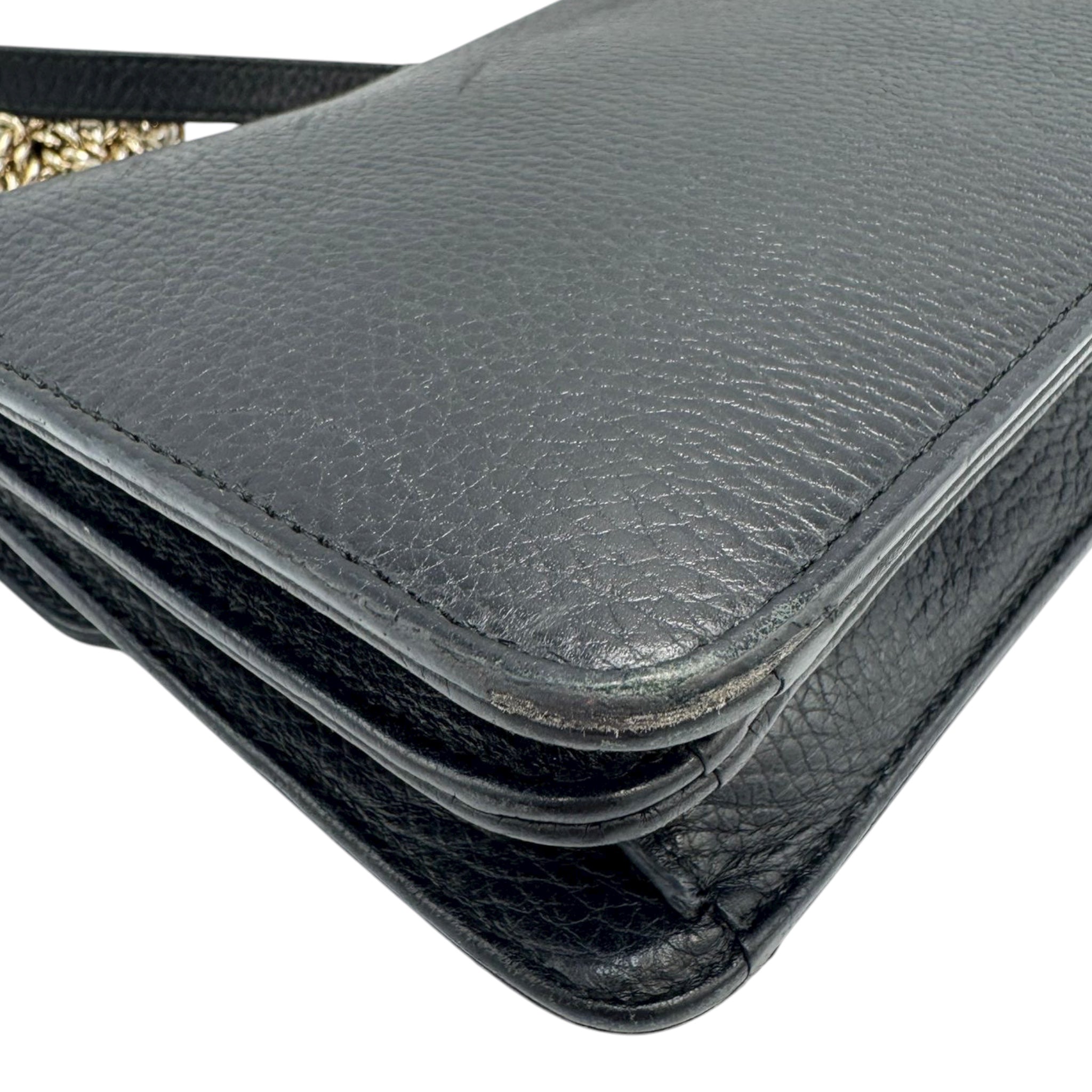 Gucci Interlocking GG Small Black Calfskin Gold