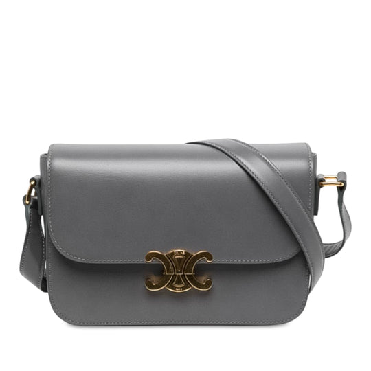 Celine Triomphe Crossbody Grey Shiny Calfskin