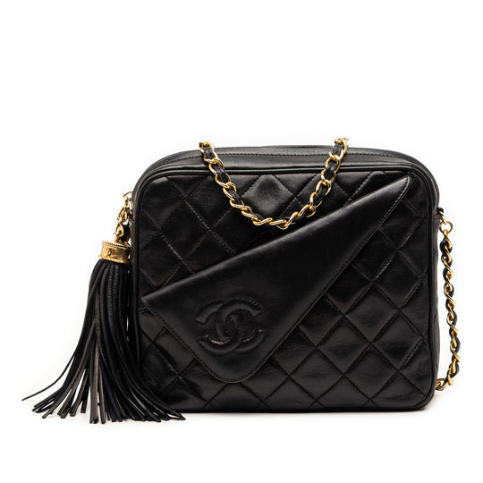 Chanel CC Tassel Camera Mini Black Lambskin Gold