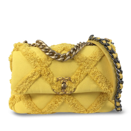 Chanel 19 Flap Medium Yellow Canvas