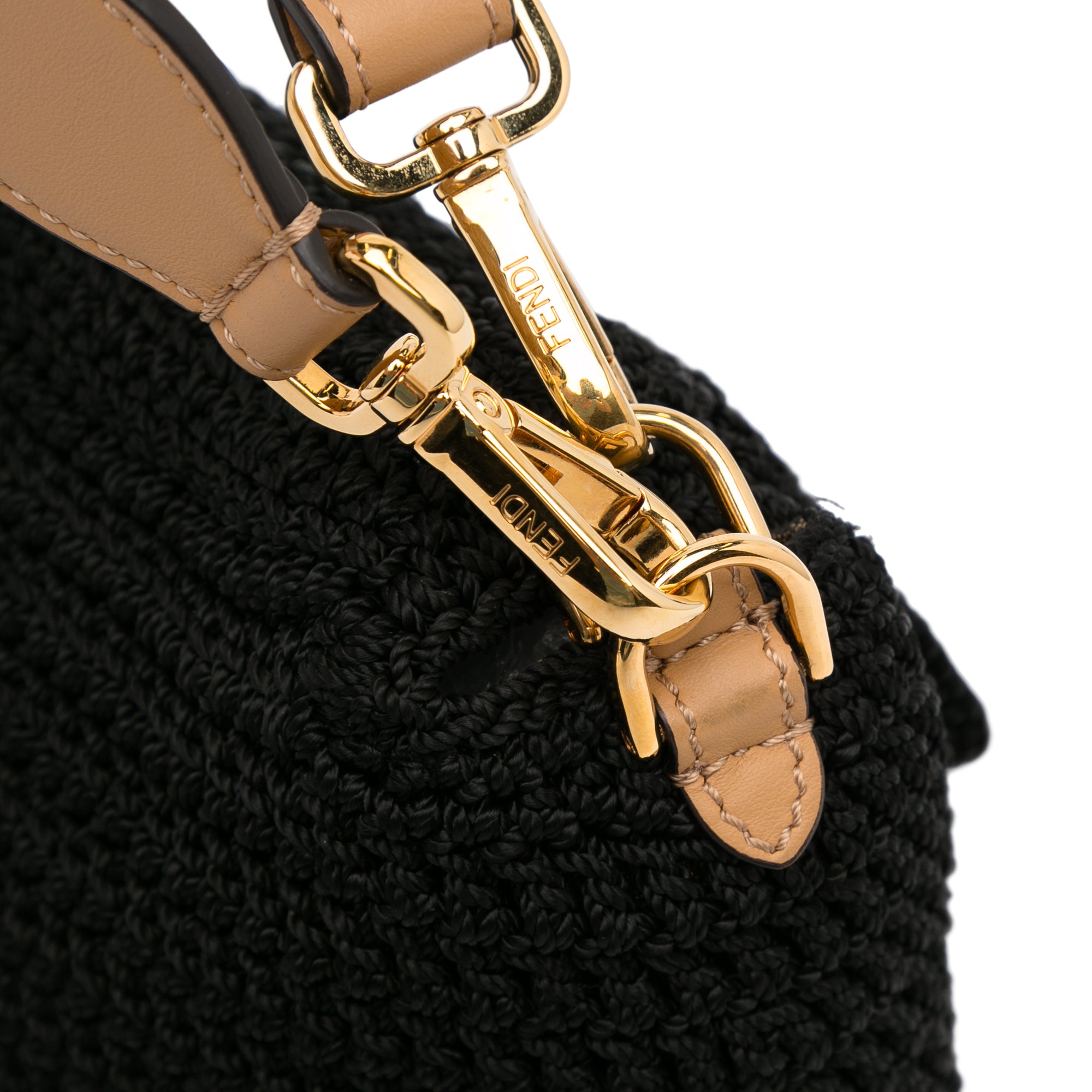 Fendi Baguette Black Crochet Raffia