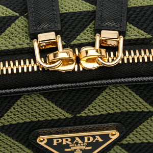 Prada Symbole Triangolo Crossbody Bag Green Canvas