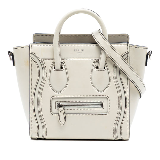 Celine Luggage Tote Nano Beige Calfskin