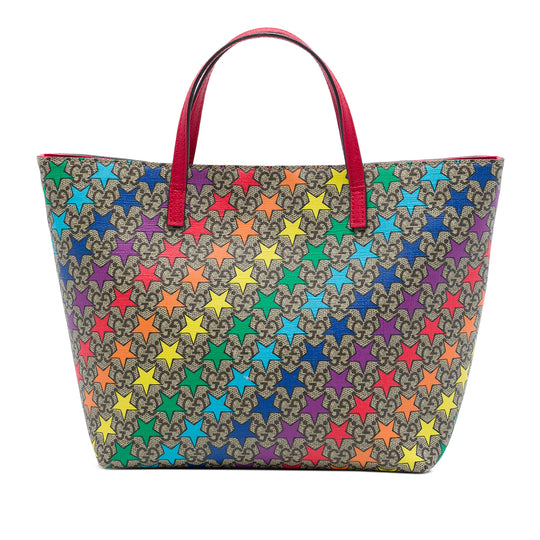 Gucci Childrens GG Supreme Stars Tote Multicolor Coated Canvas