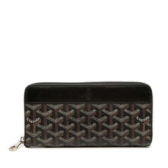 Goyard Matignon GM Black Goyardine Canvas Calfskin