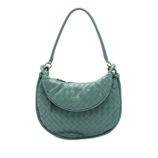 Bottega Veneta Gemelli Hobo Medium Green Intrecciato Nappa Leather