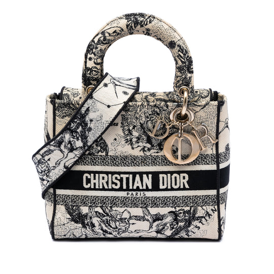 Dior Lady D-Lite Medium White Canvas