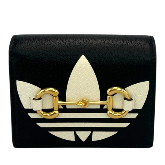 Gucci x Adidas Horsebit 1955 Wallet with Strap Black Leather
