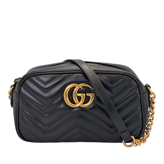 Gucci GG Marmont Camera Bag Petit Vert Aria Matelasse