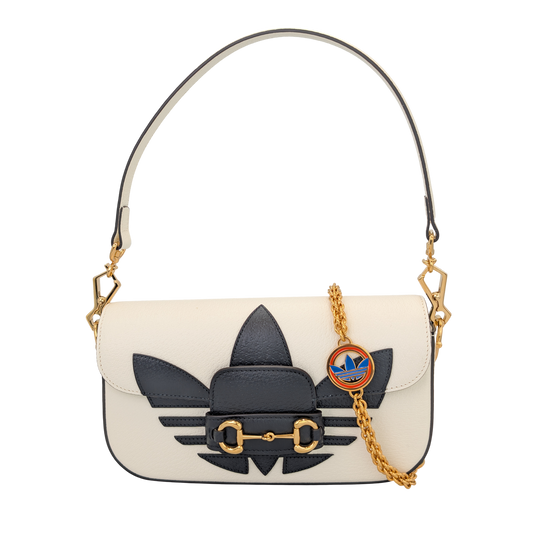 Gucci x Adidas Horsebit 1955 Shoulder Bag White Leather