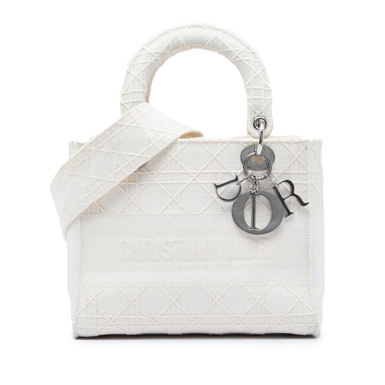 Dior Lady D-Lite Medium White Canvas