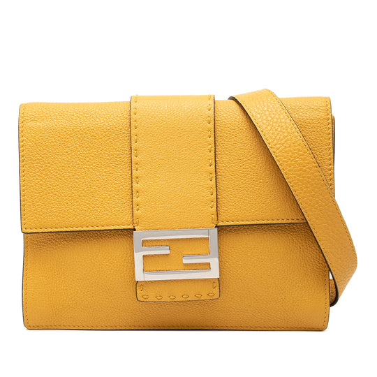 Fendi Selleria Flat Baguette Yellow Calfskin