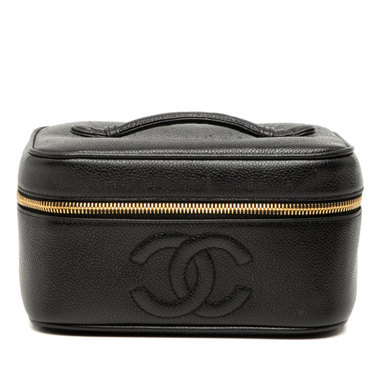 Chanel Vanity Case Black Caviar Leather