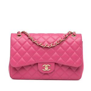 Chanel Classic Double Flap Pink Jumbo Lambskin Gold