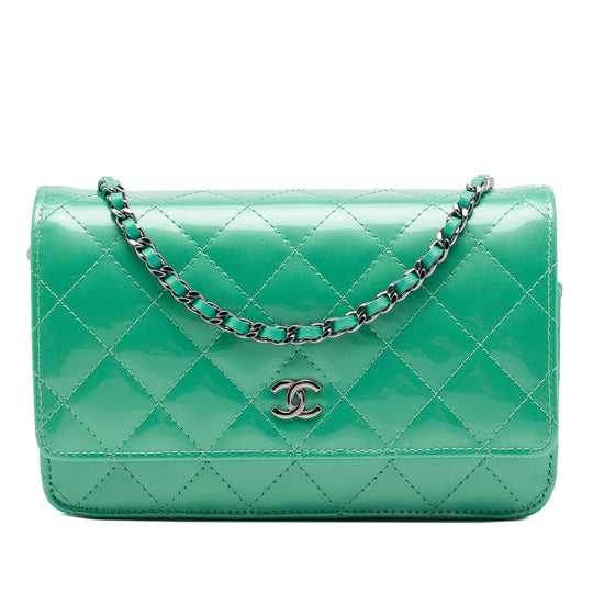 Chanel Wallet On Chain Green Patent Leather