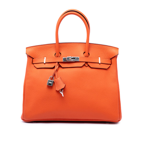 Hermès Birkin Retourne 35 Orange Clemence Leather