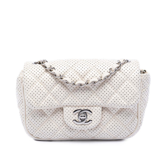 Chanel Punch Flap Mini White Lambskin