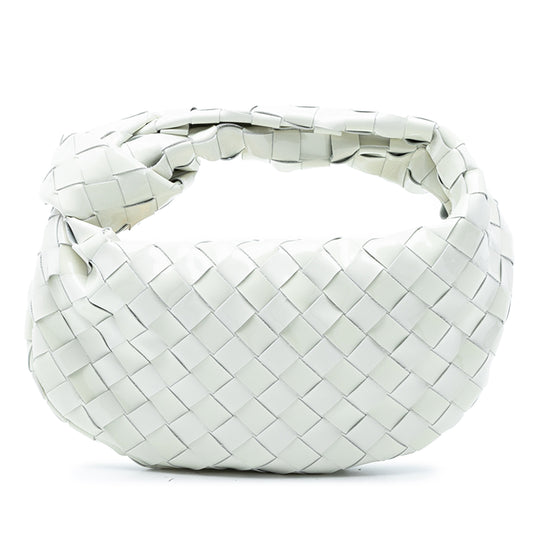 Bottega Veneta Mini Jodie Mini White Patent Leather