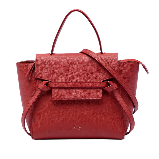 Celine Nano Belt Bag Red Grained Calfskin