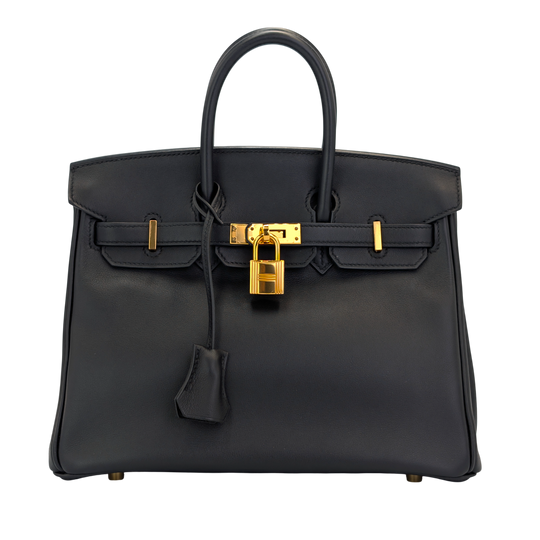 Hermès Birkin 25 Noir Swift Or