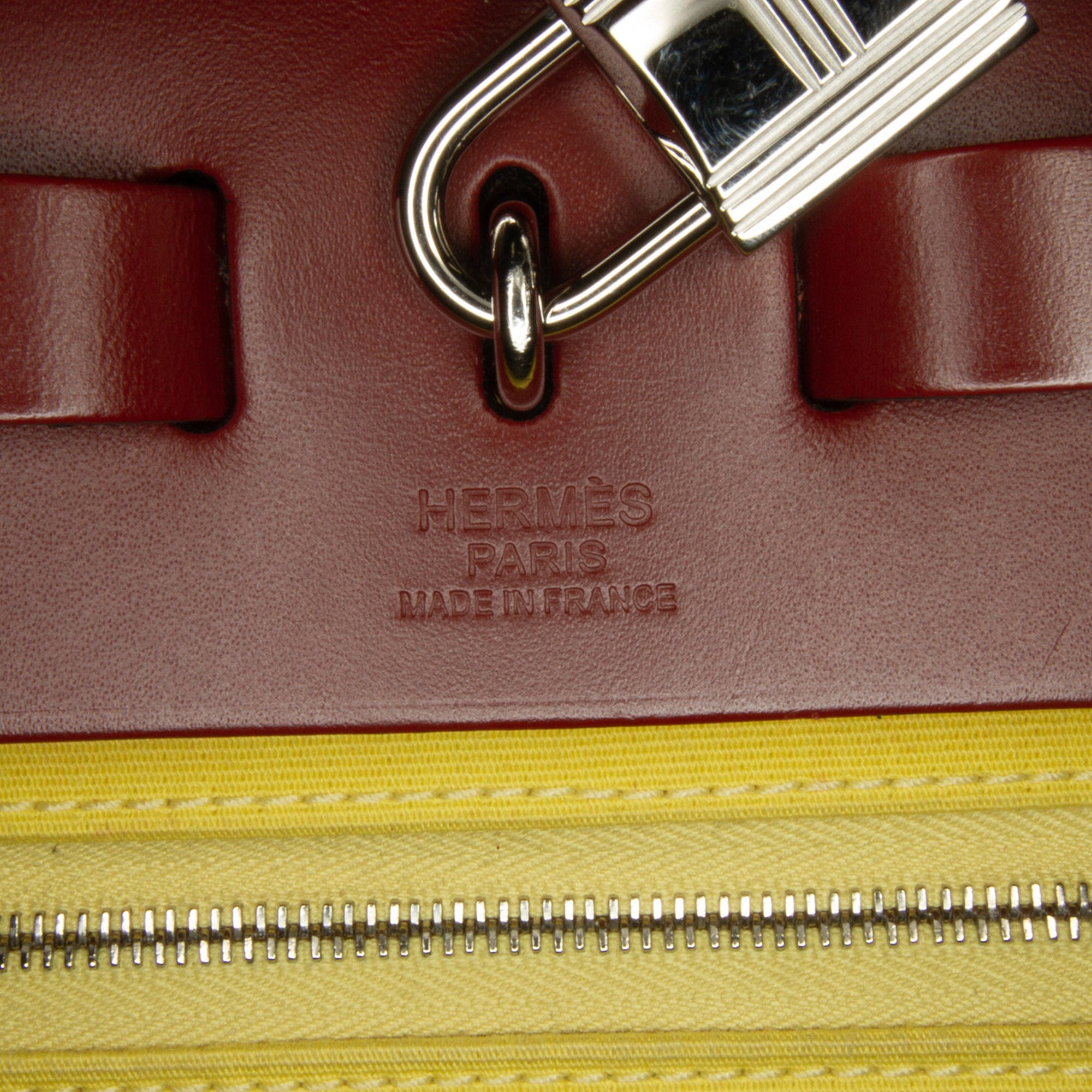 Hermès Herbag Zip 31 Yellow Toile Palladium