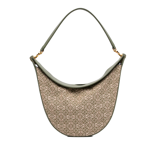 Loewe Anagram Luna Hobo Green Canvas