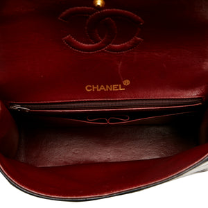 Chanel Classic Double Flap Medium Tall Black Lambskin Gold